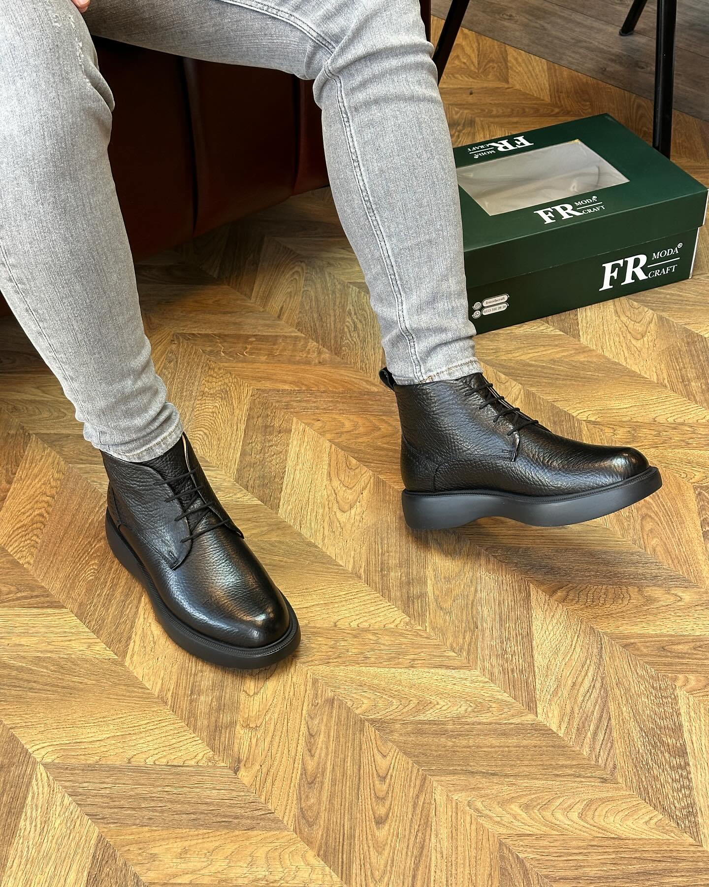 Men's Black Leather Boots