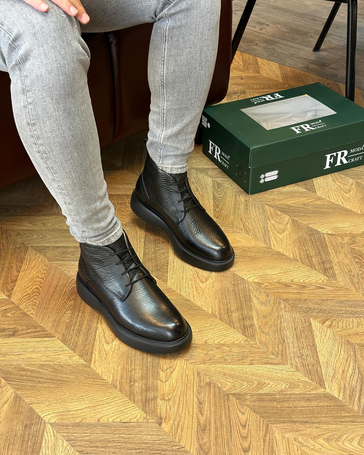Men's Black Leather Boots