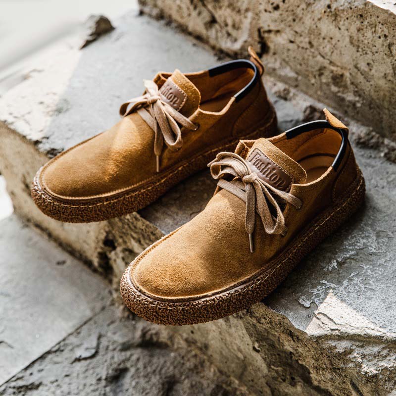 MEN'S LEATHER CASUAL SHOES LACE UP NON-SLIP SOFT SOLE