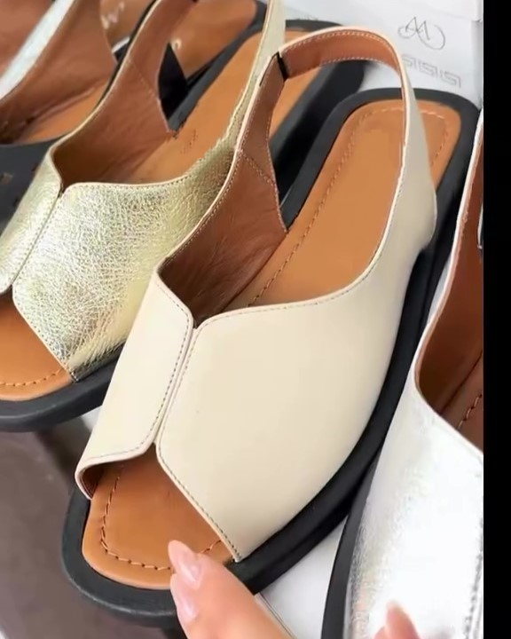 Stylish summer leather sandals