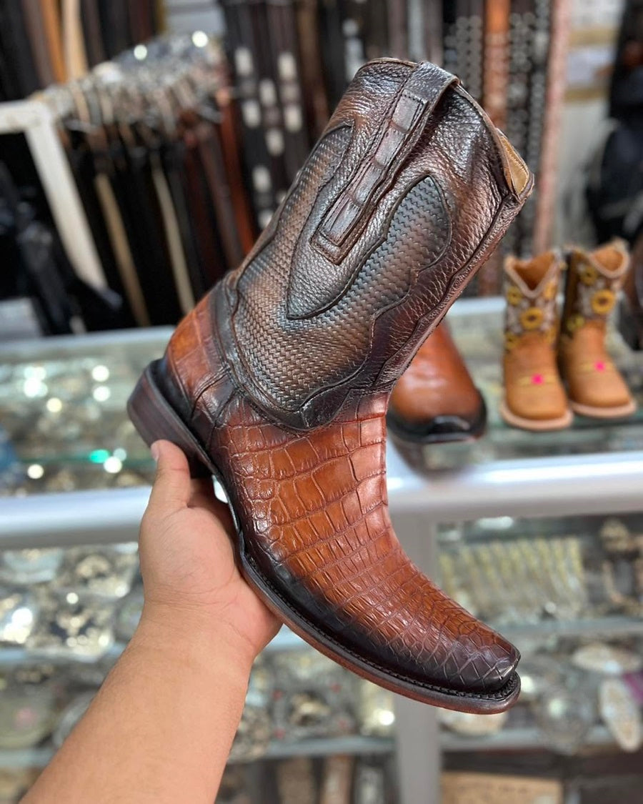 Men's Handmade Crocodile Leather Boots