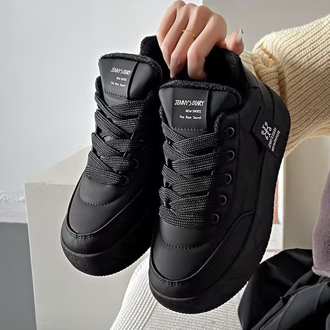 Women's Velvet Star Leather Sneakers