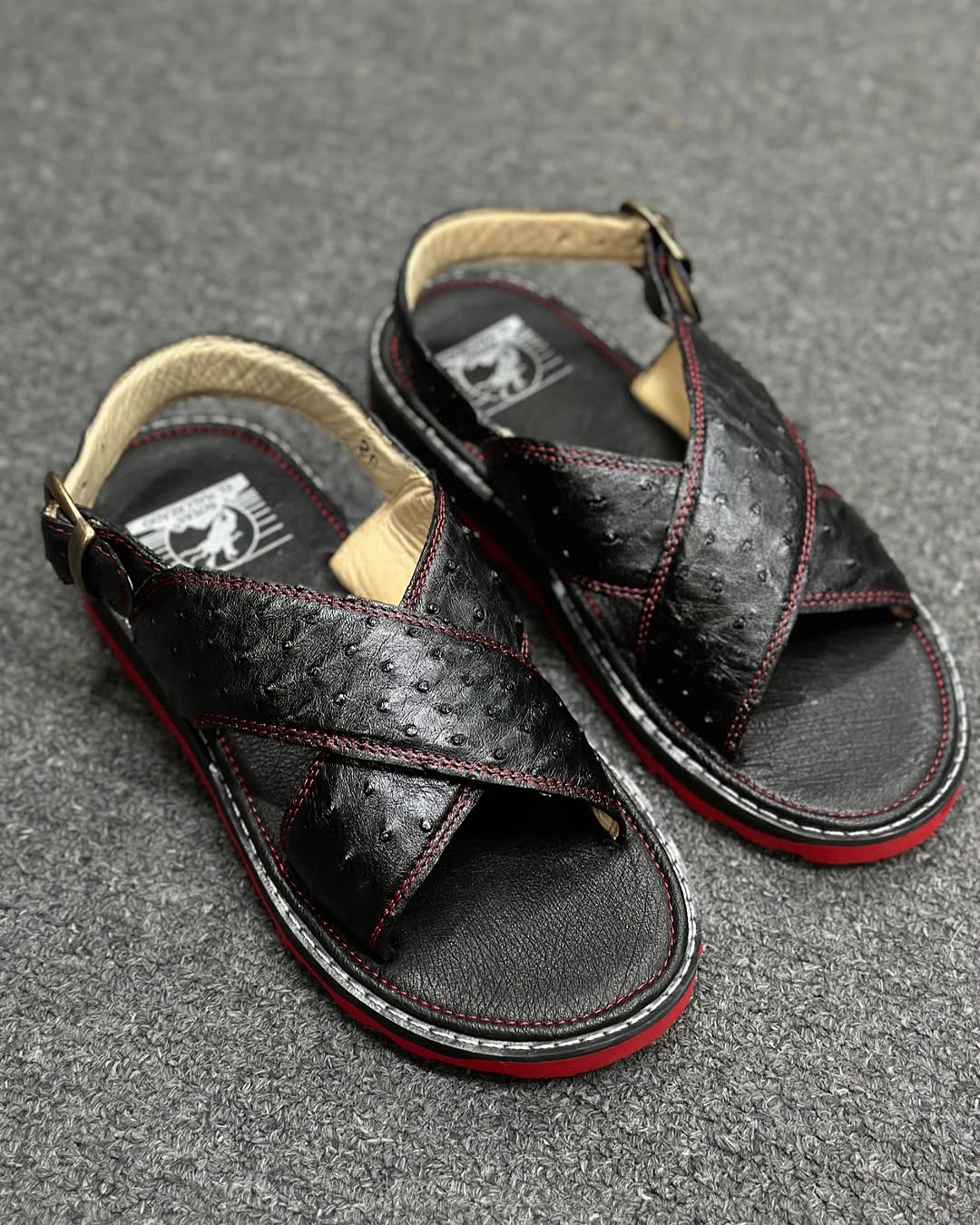 Handmade Ostrich Skin Slippers
