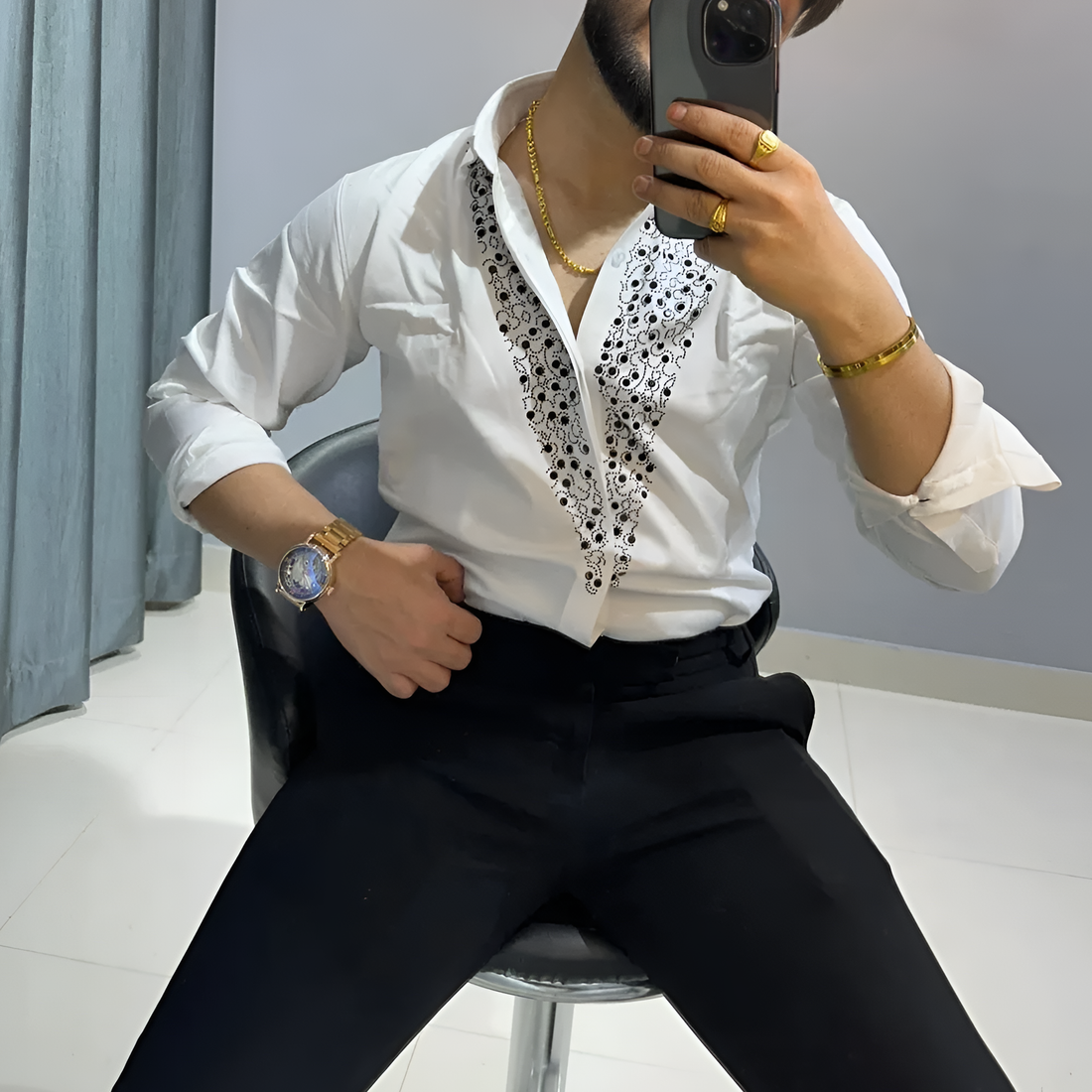 Shining Sequin Business Shirt