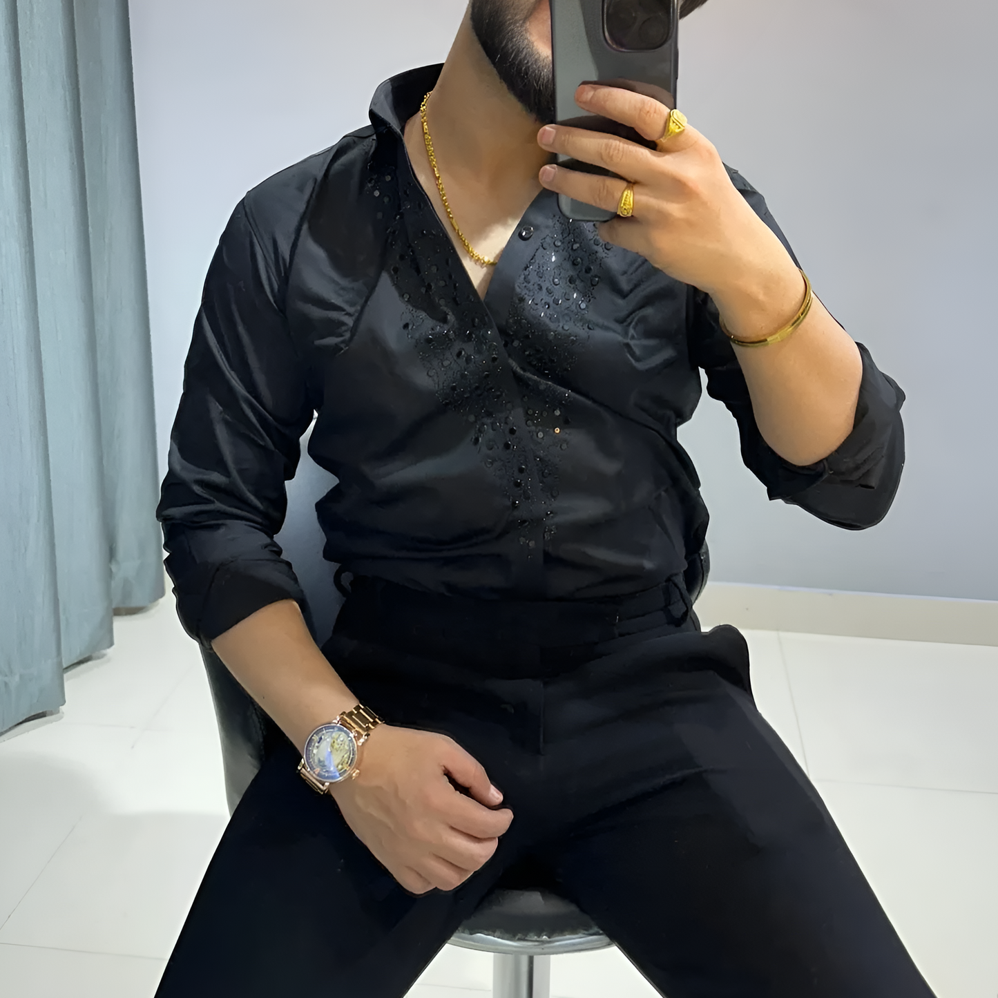 Shining Sequin Business Shirt