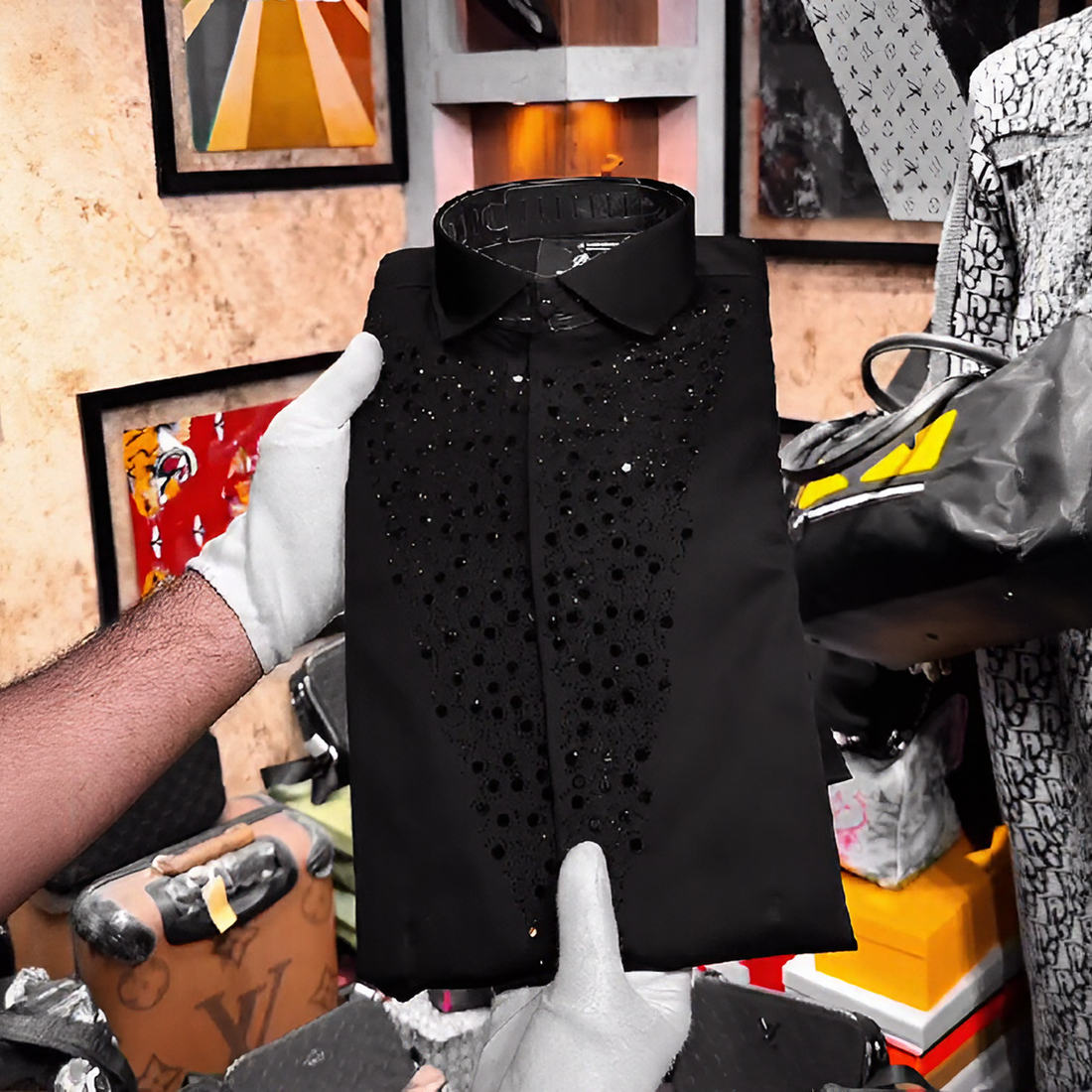 Shining Sequin Business Shirt