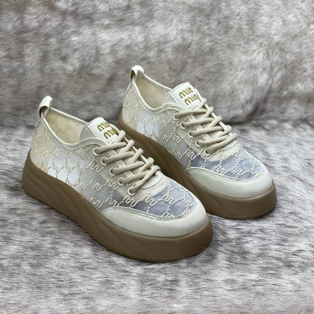 Women's Lurex Tulle Sneakers