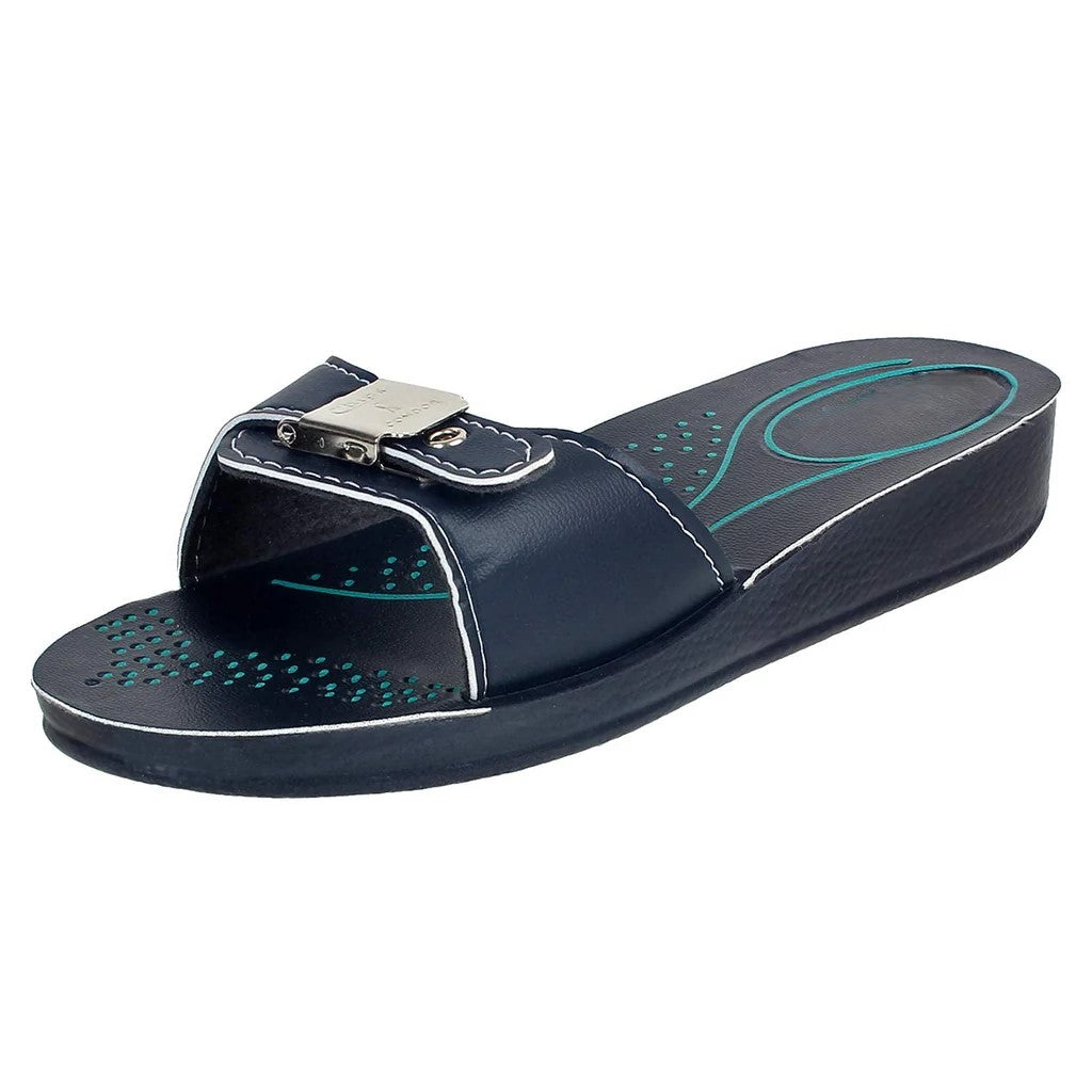 Women's Leather Chips Slippers