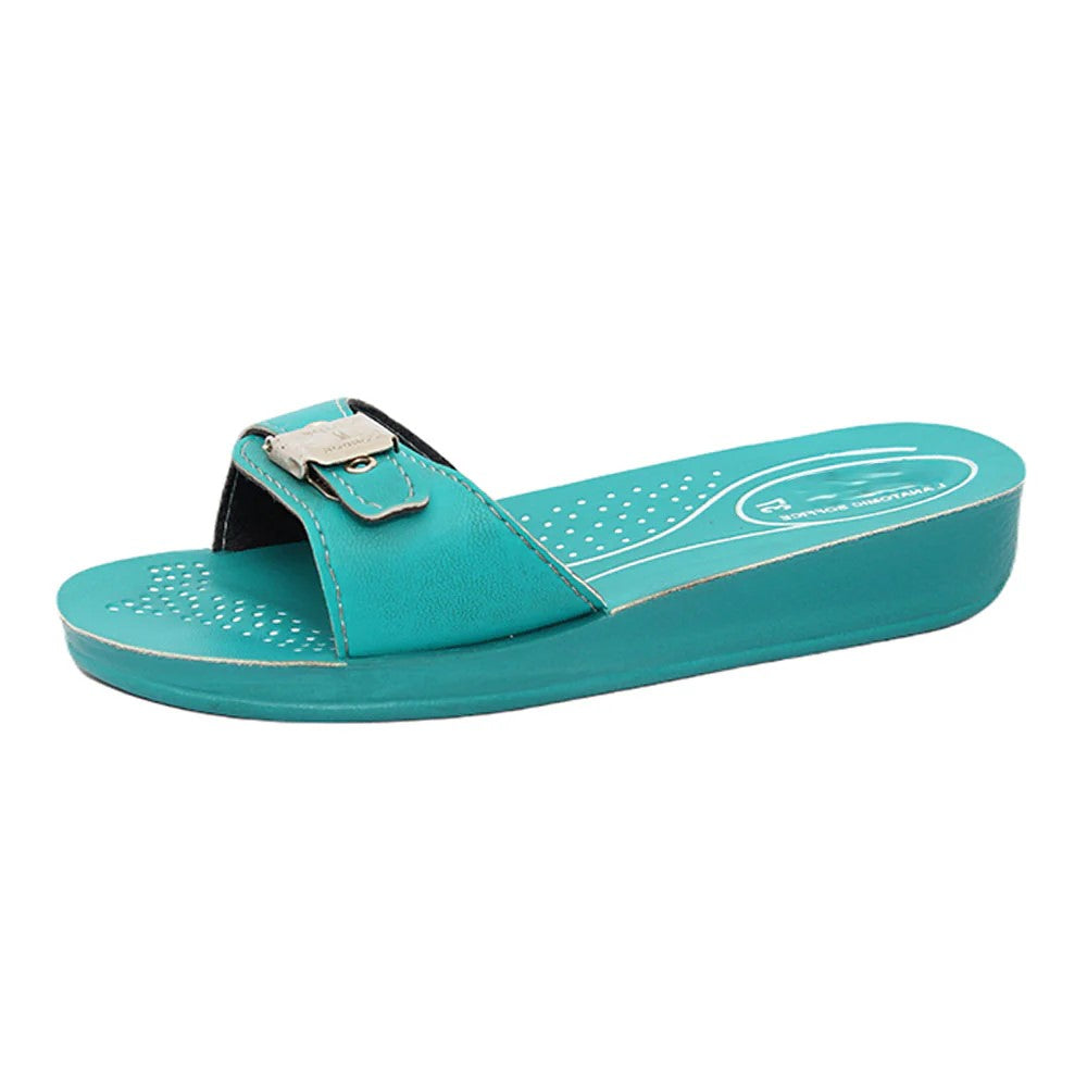 Women's Leather Chips Slippers