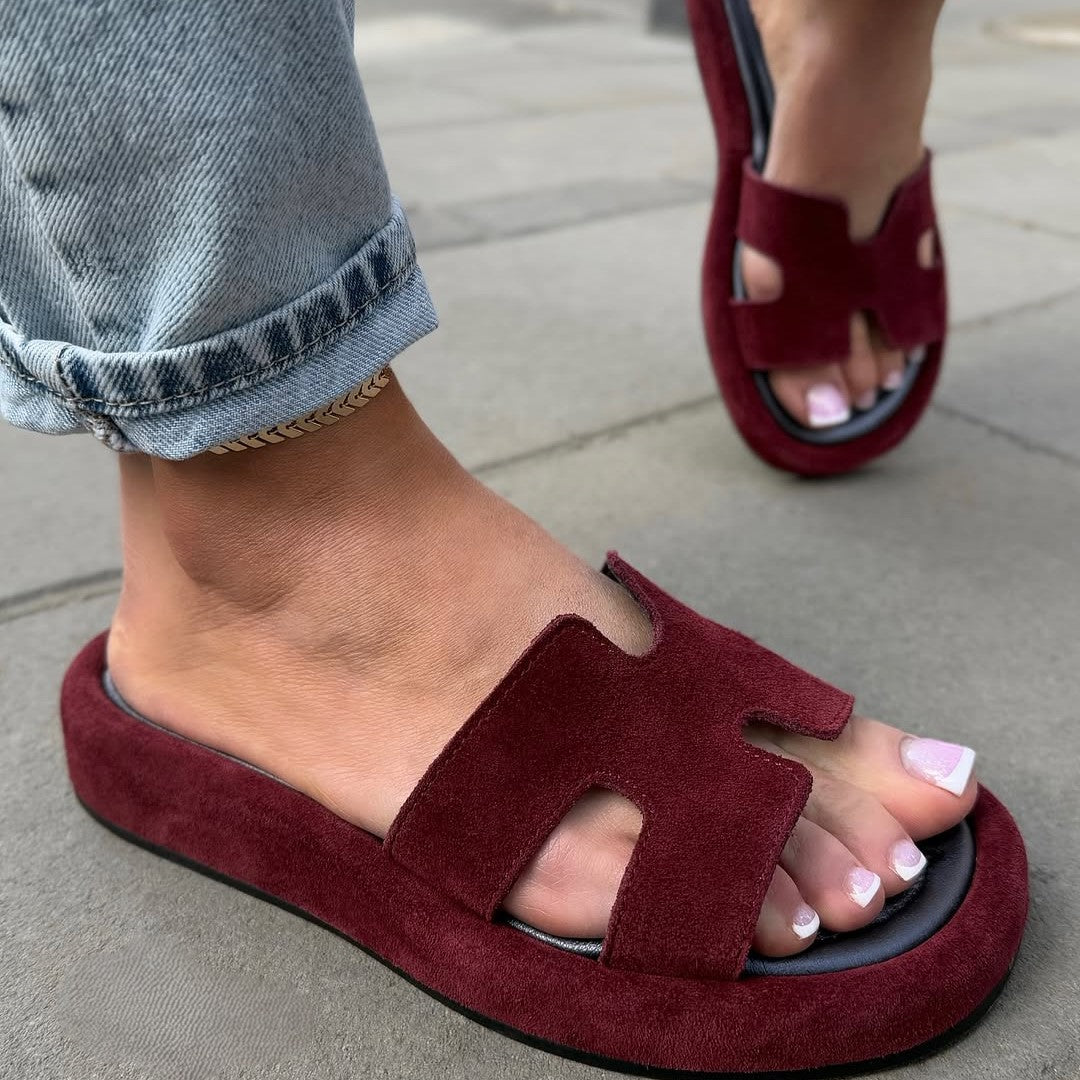 Women's Velours Rouge Marsala Sandals