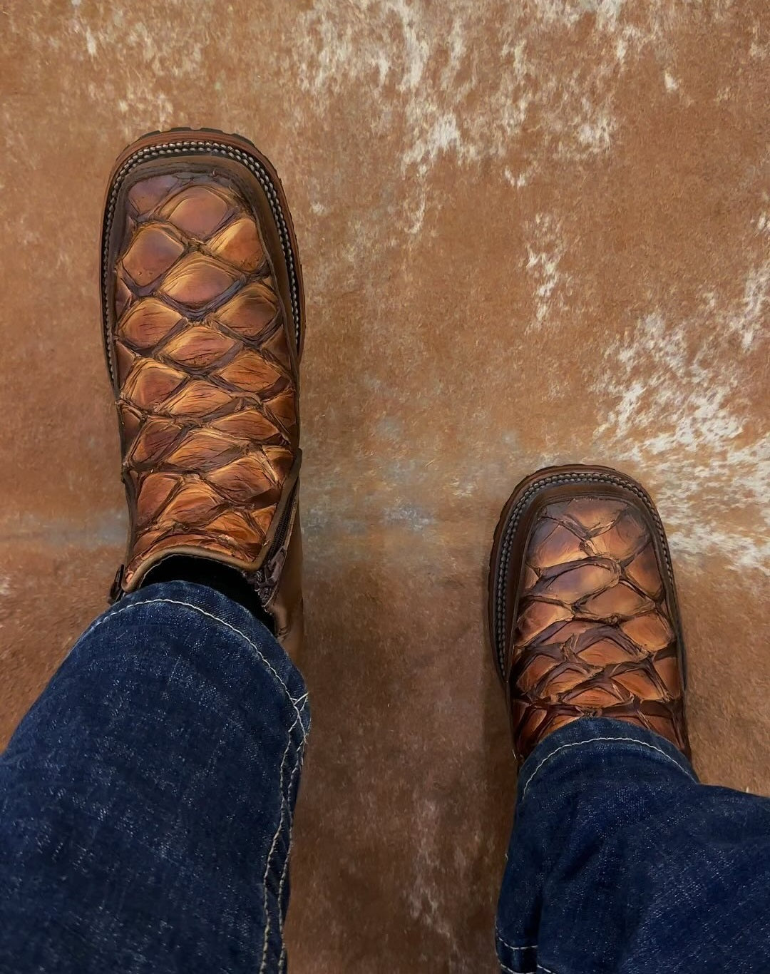 Italian Vintage Carved Cowboy Boots