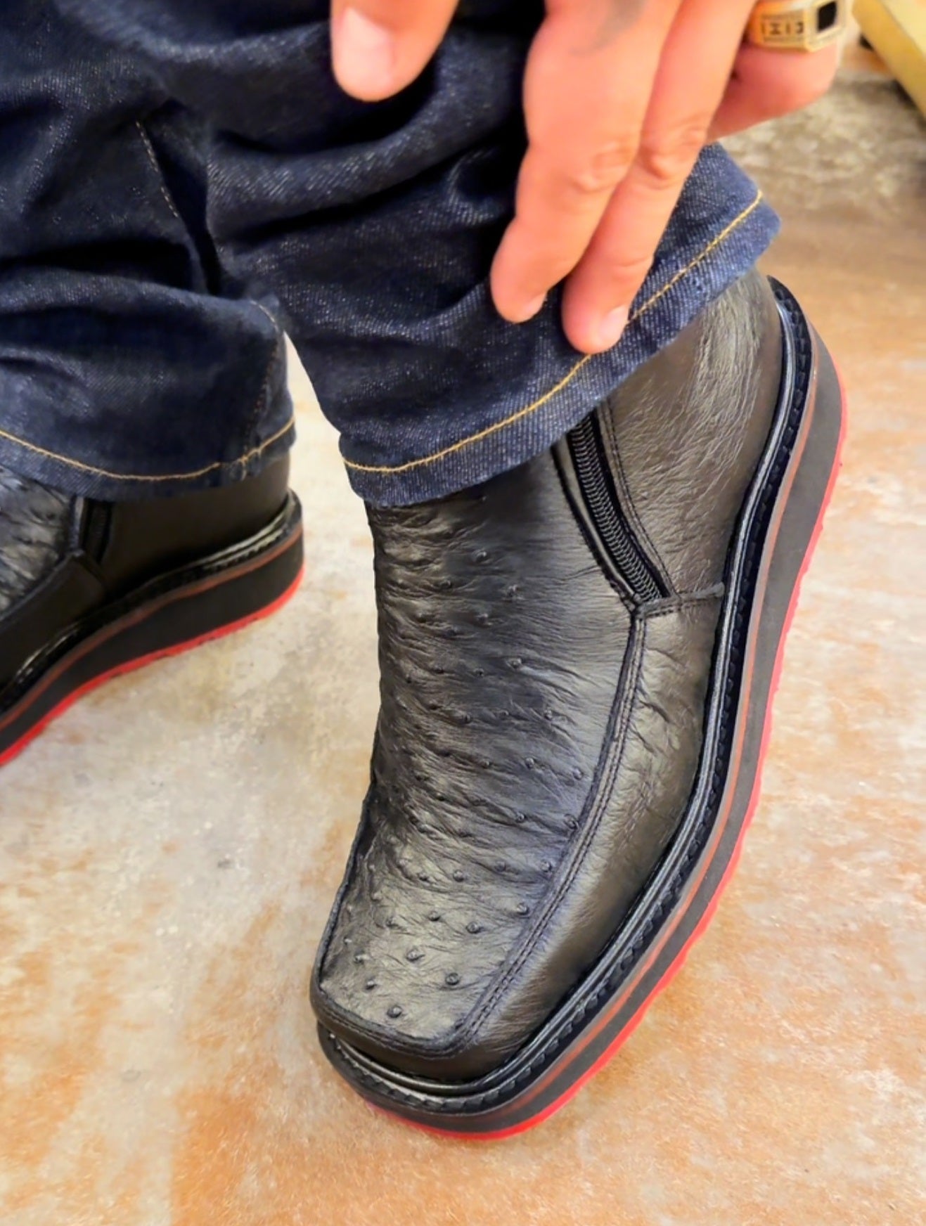 Alaska Ostrich Skin Cowboy Boots