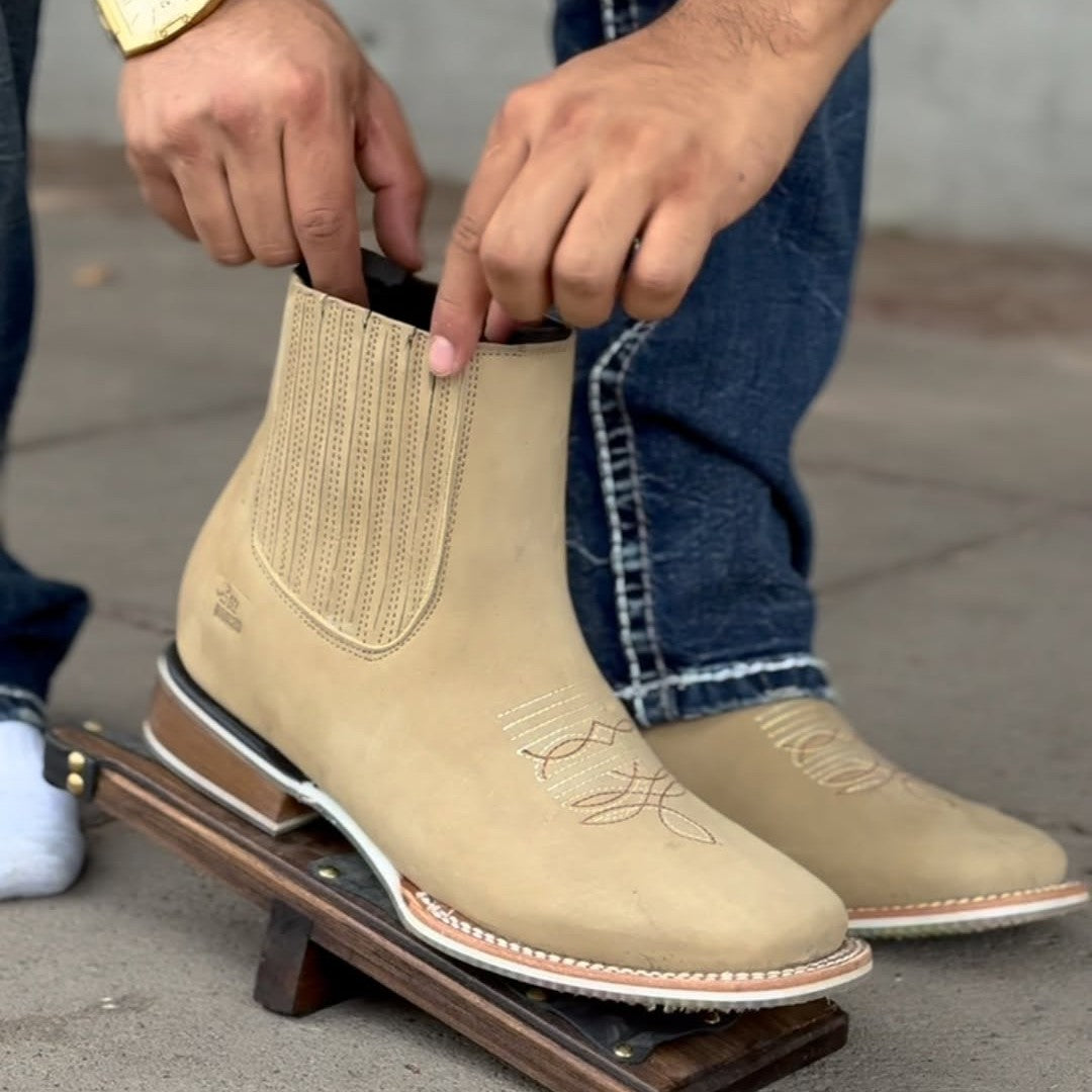 Men's Embroidered Chelsea Boots Martin Boots