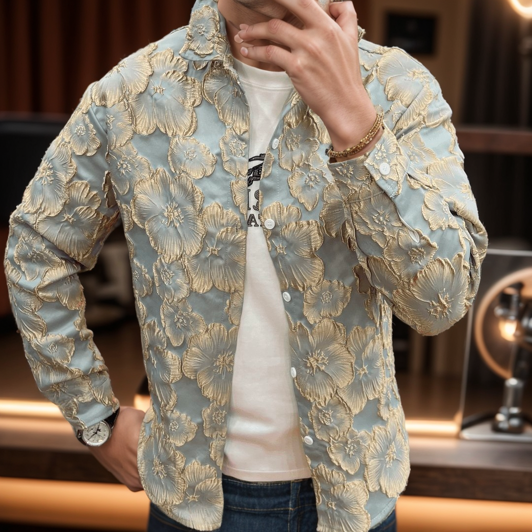 Trendy 3D Embroidered Carved Shirt Jacket