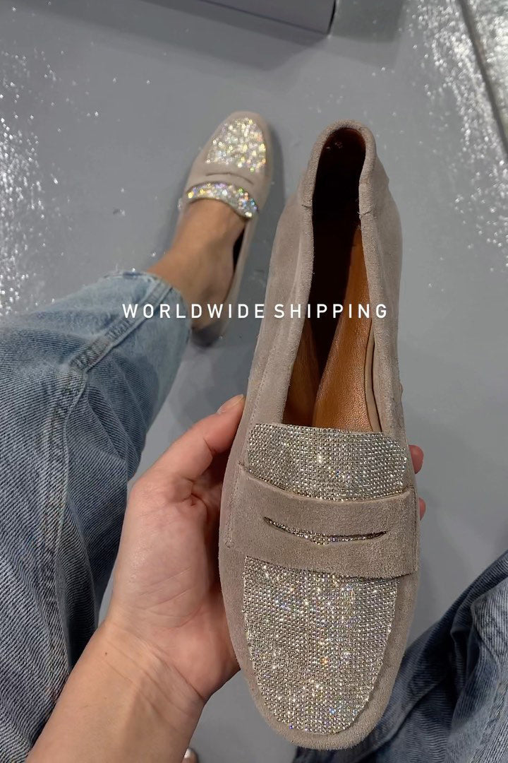 Sequined Khaki Espadrilles