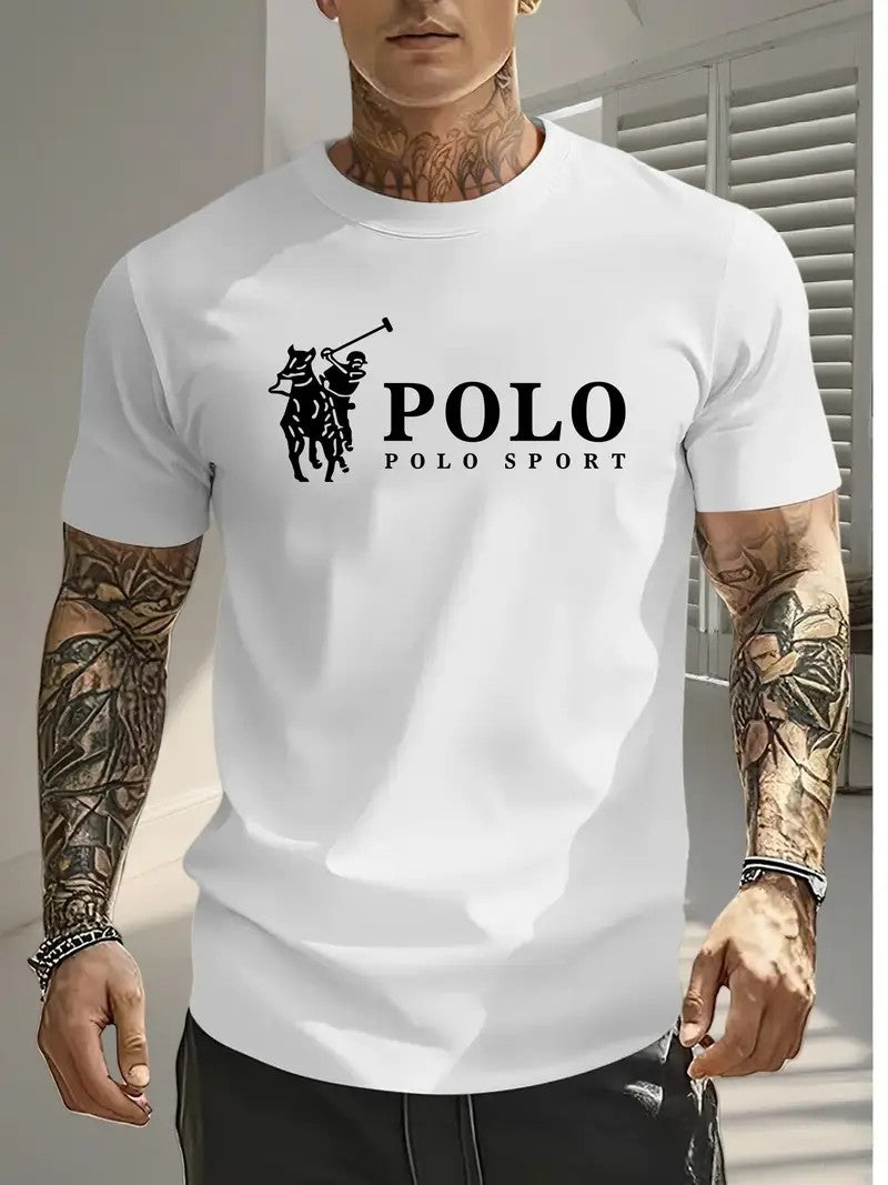 Men'S Polo Graphic Stretch Cotton T-Shirt