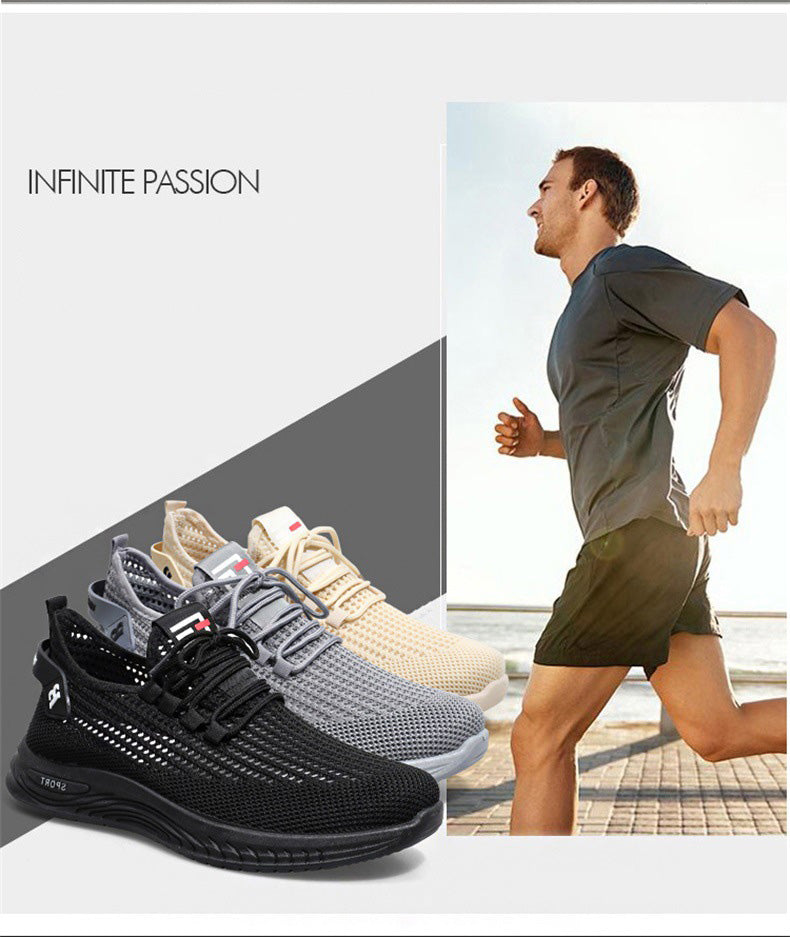 Hand knitted mesh soft sole men's shoes