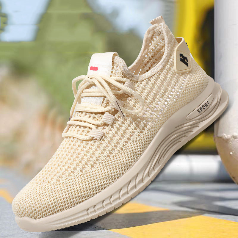 Hand knitted mesh soft sole men's shoes