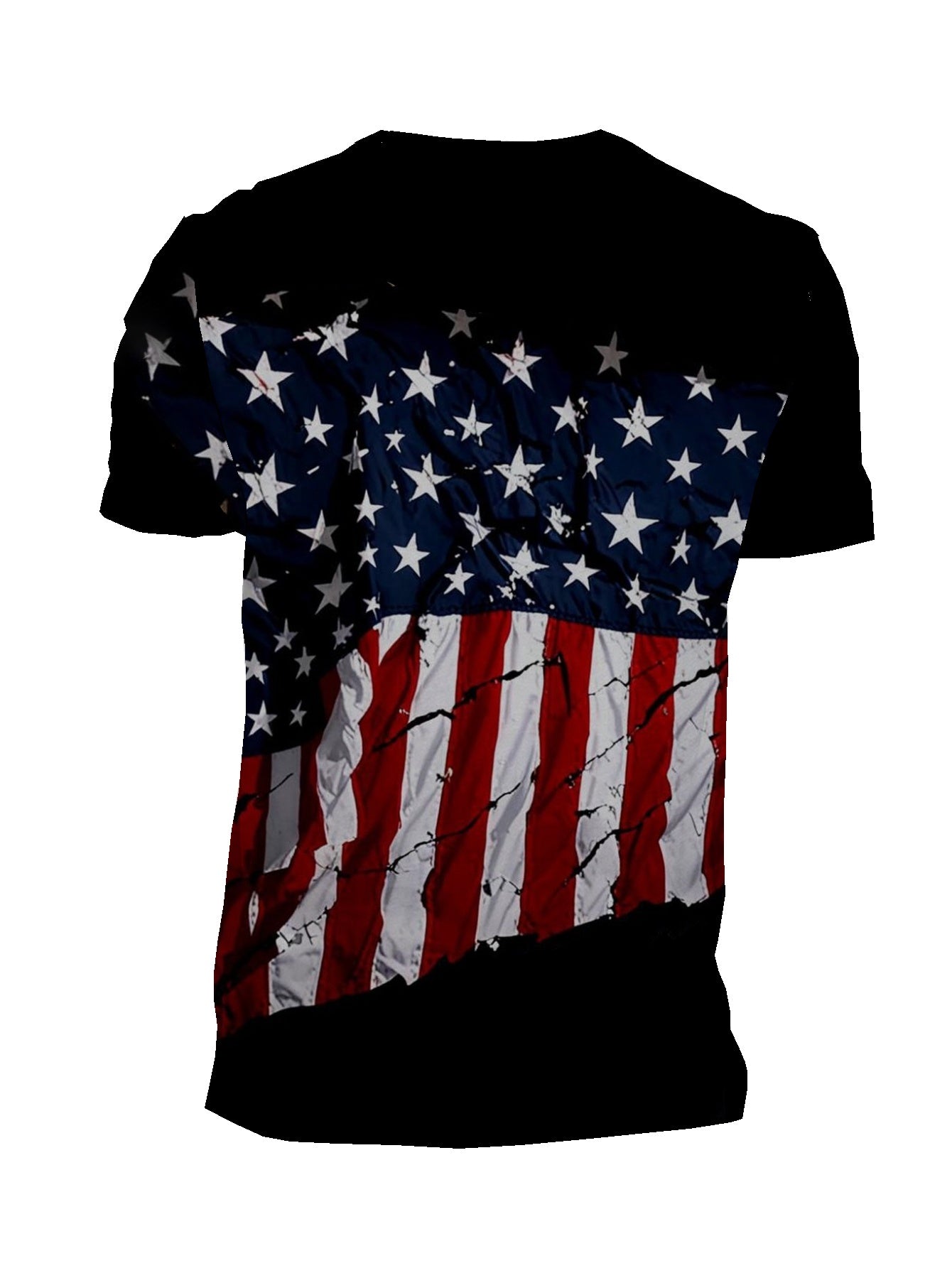 American Flag Men's short-sleeved T-shirt summer T-shirt top full of print