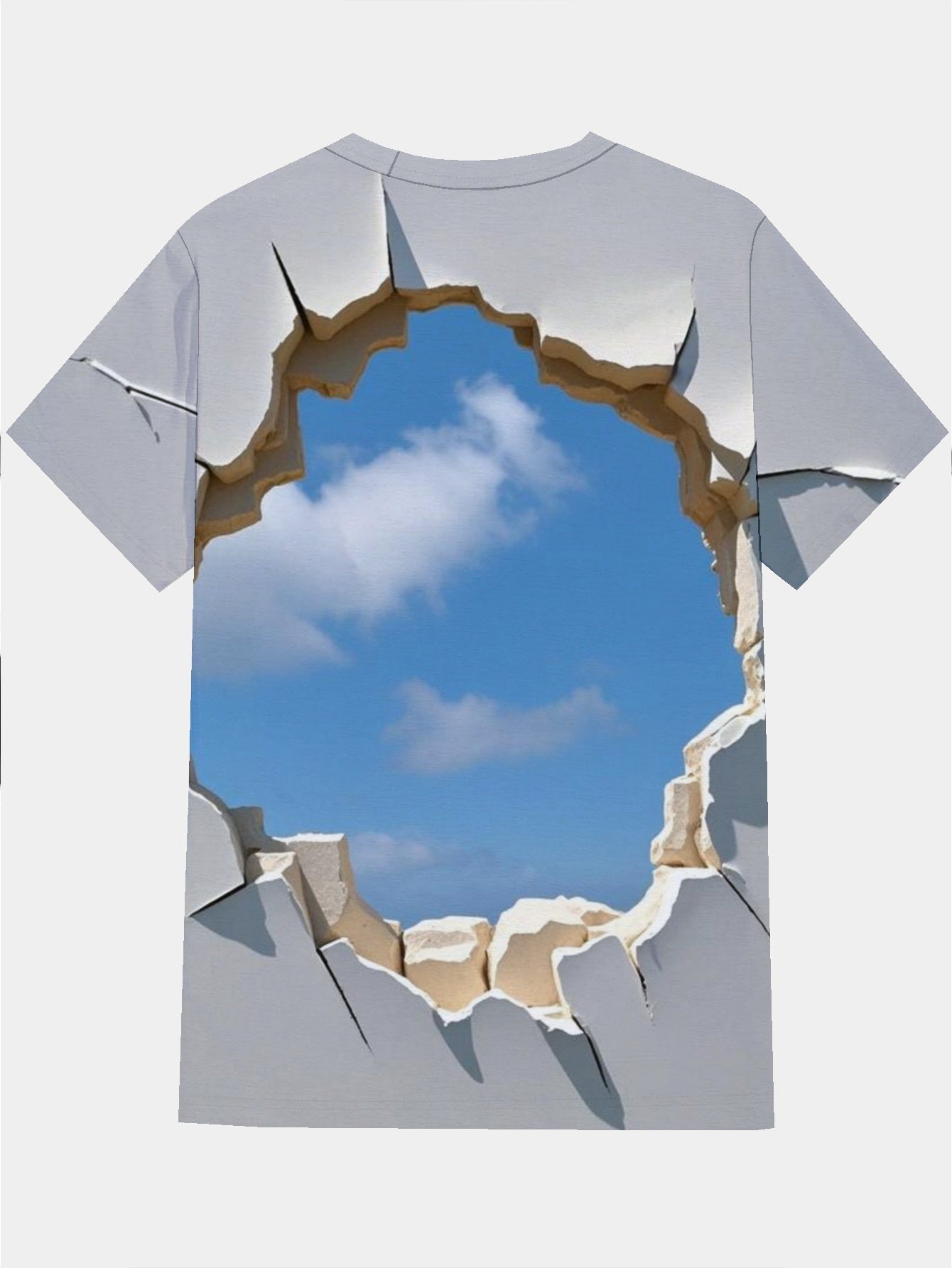 Free Men's short-sleeved T-shirt summer T-shirt top full of print