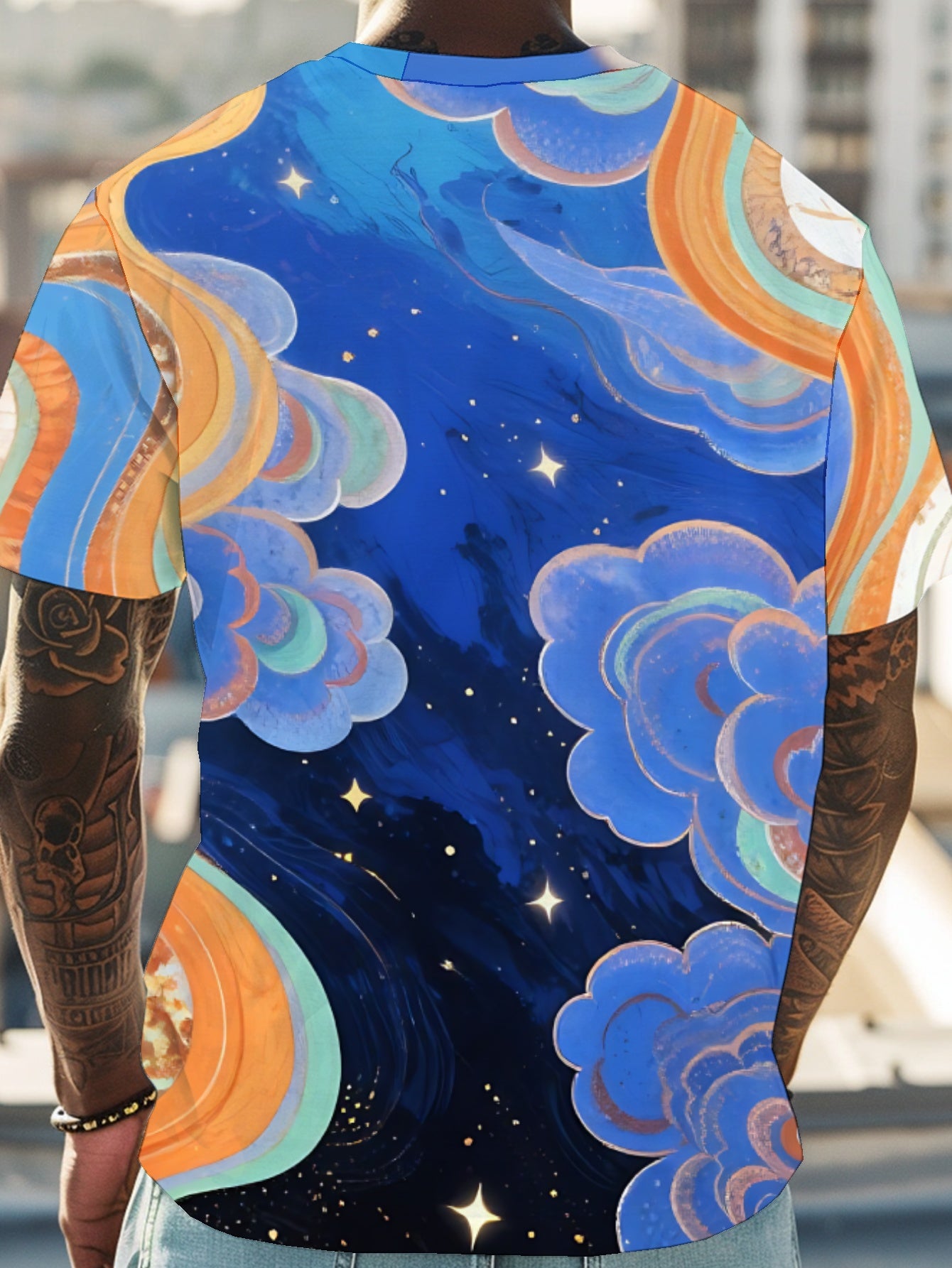 Gladiolus Flower Men's short-sleeved T-shirt summer T-shirt top full of print