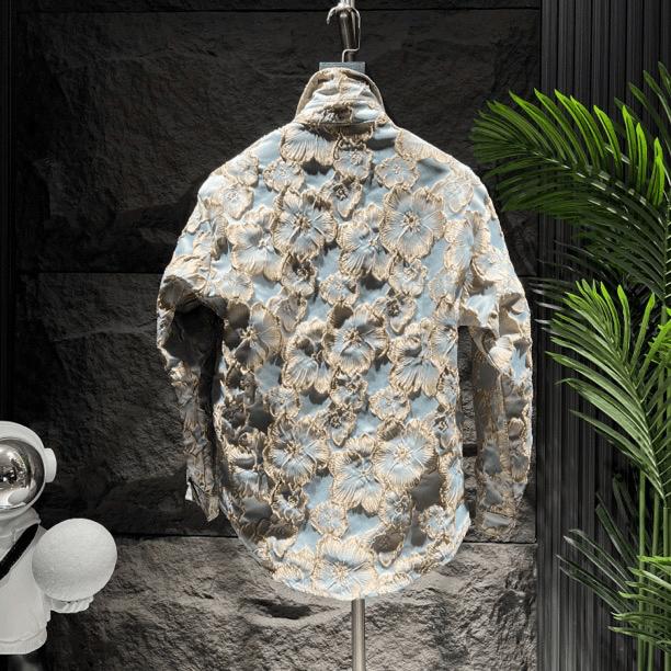 Trendy 3D Embroidered Carved Shirt Jacket