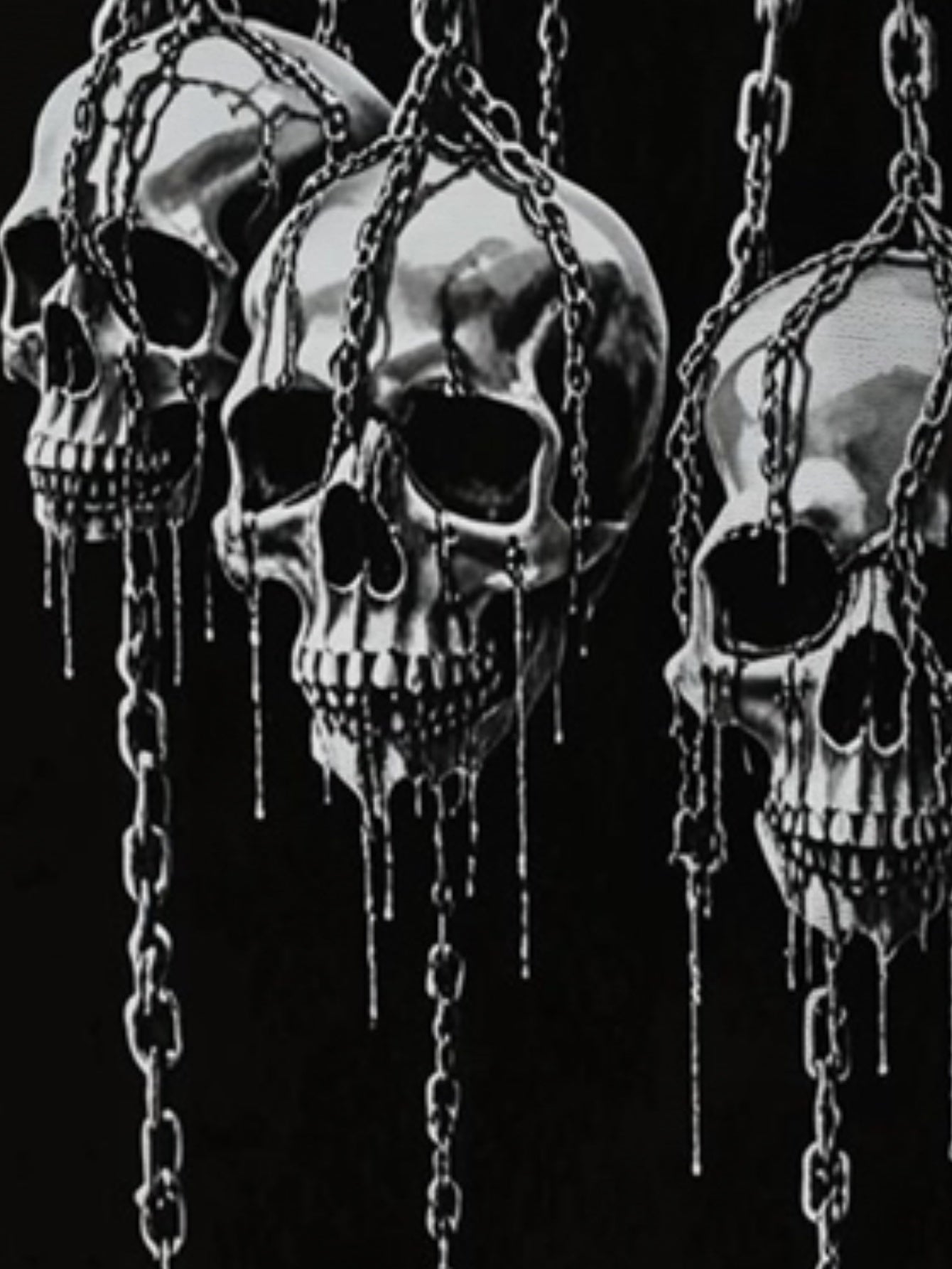 Skeletons Hanging With Chains Men's short-sleeved T-shirt summer T-shirt top full of print