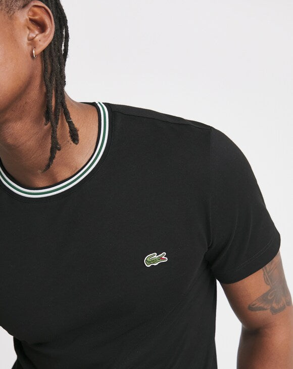 Men's Regular Fit Ribbed Collar Cotton T-Shirt