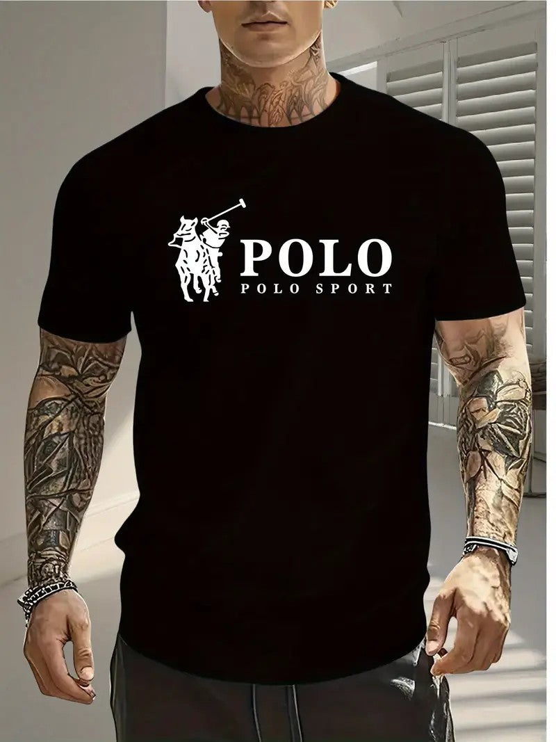 Men'S Polo Graphic Stretch Cotton T-Shirt