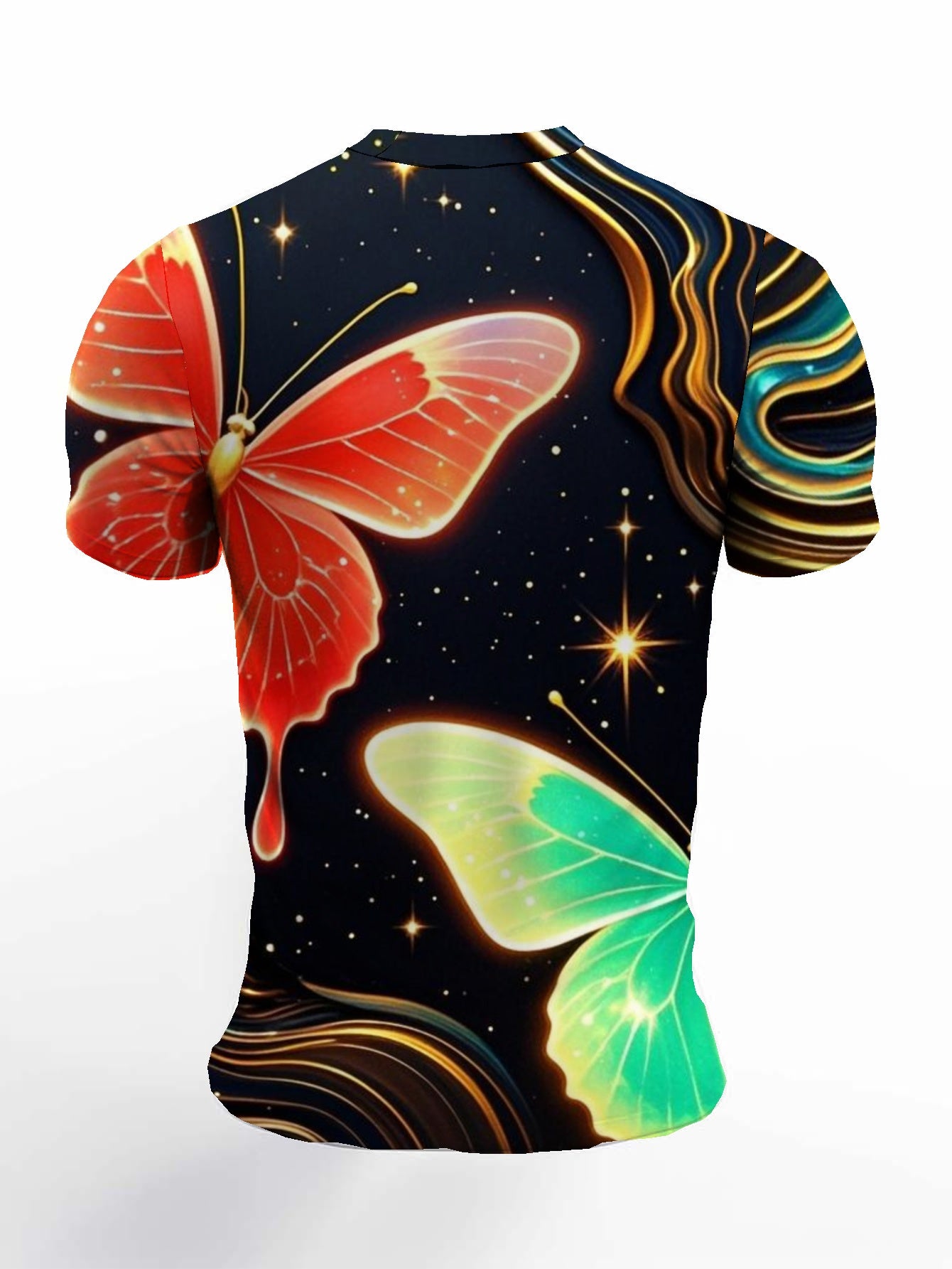 Butterfly Men's short-sleeved T-shirt summer T-shirt top full of print
