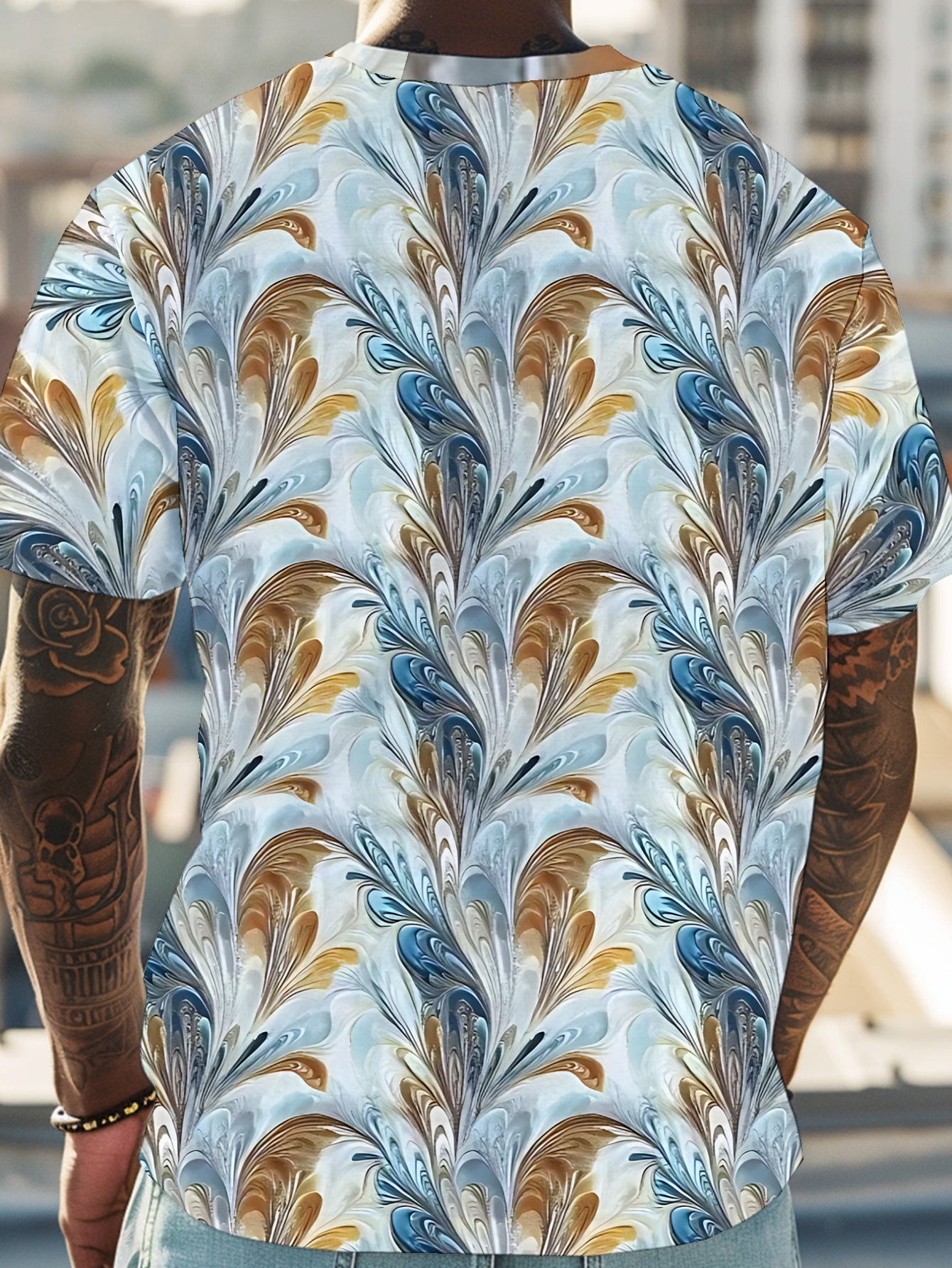 Luxury Pattern Men's short-sleeved T-shirt summer T-shirt top full of print