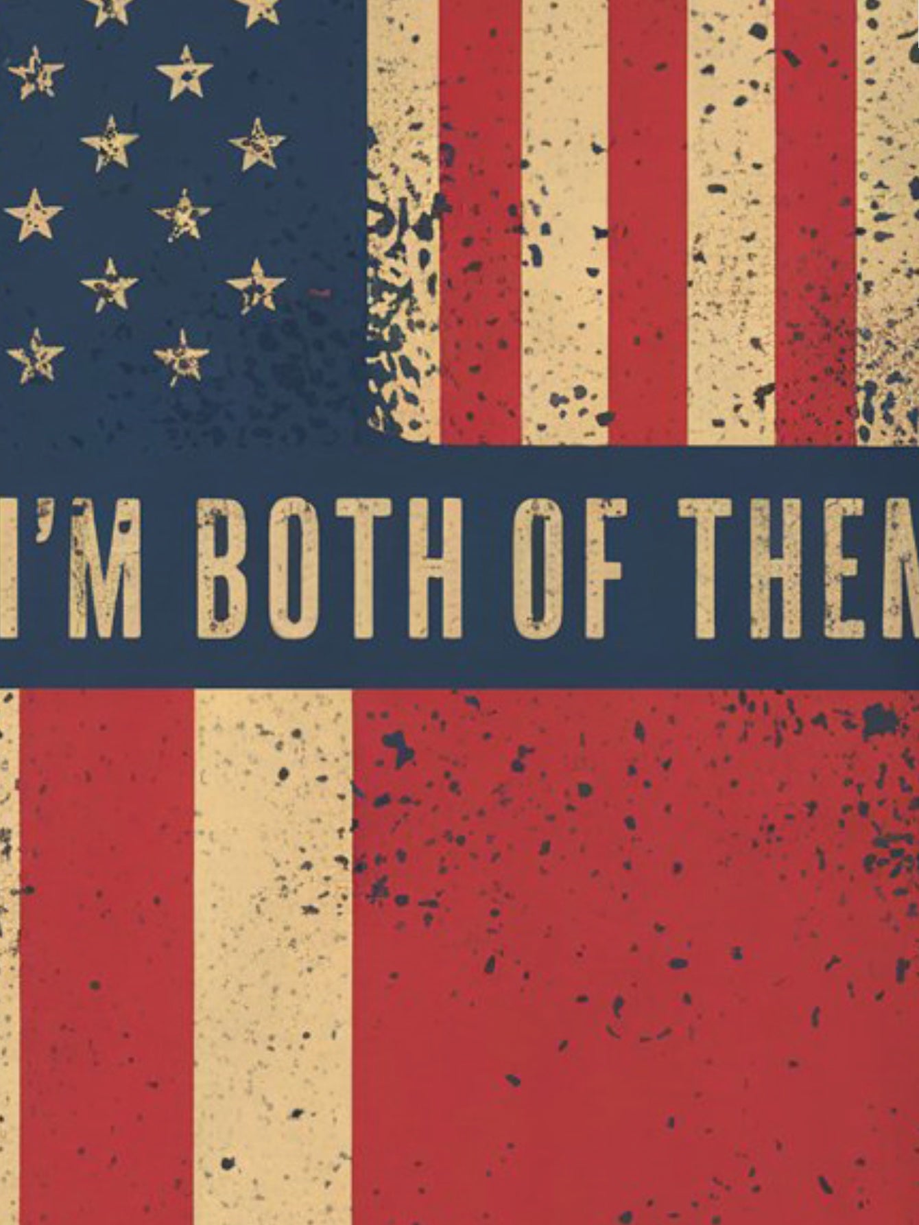 YES I M BOTH OF THEM Men's short-sleeved T-shirt summer T-shirt top full of print
