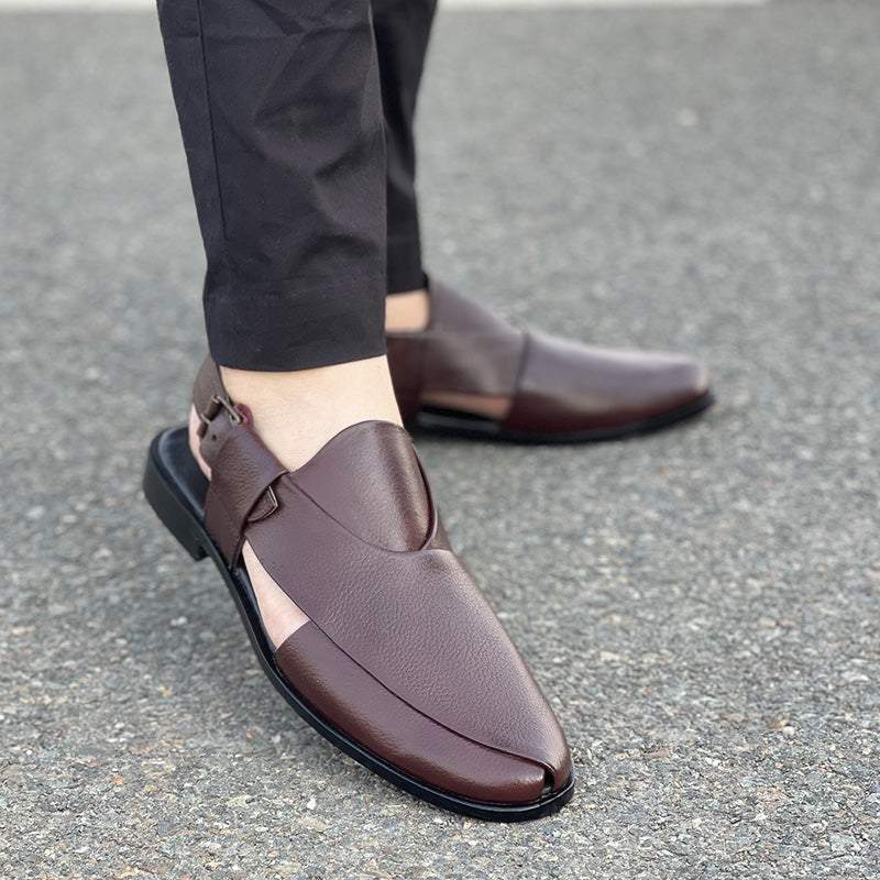 Hand-Stitched Pure Leather Half Shoes