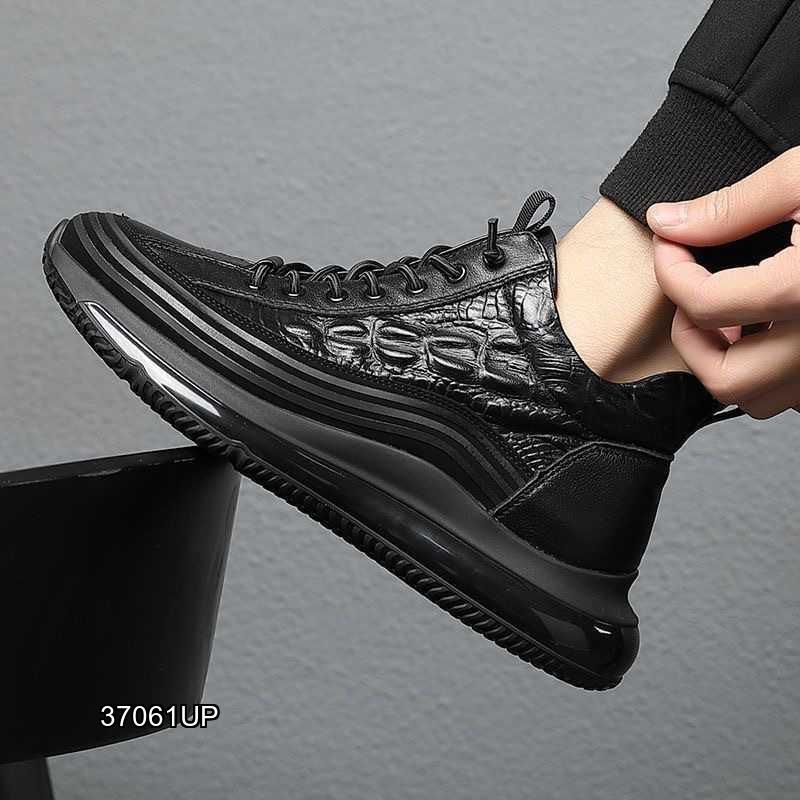 Hundred Textured Crocodile Leather Sneakers