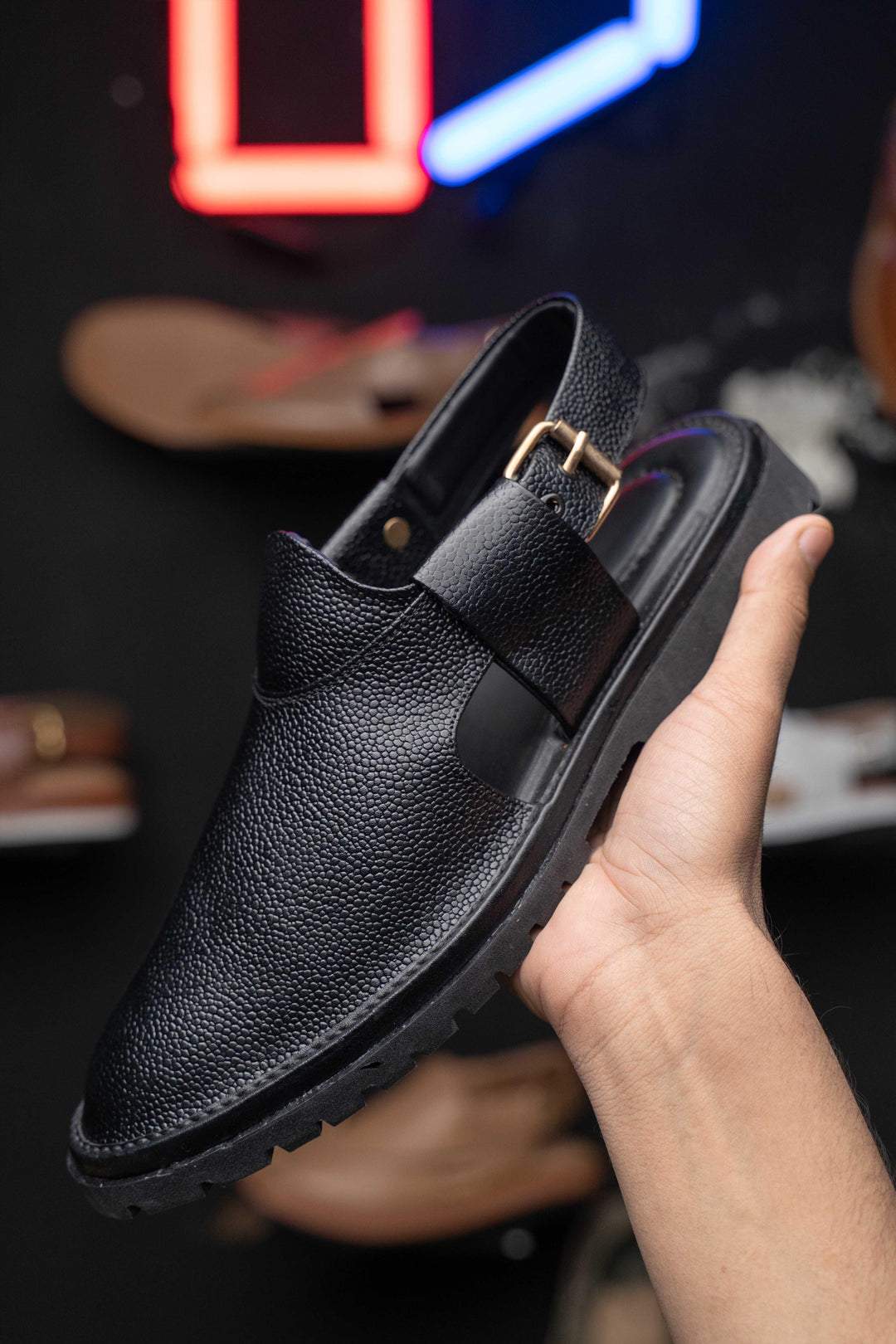 Leather Rubber Sole Sandals