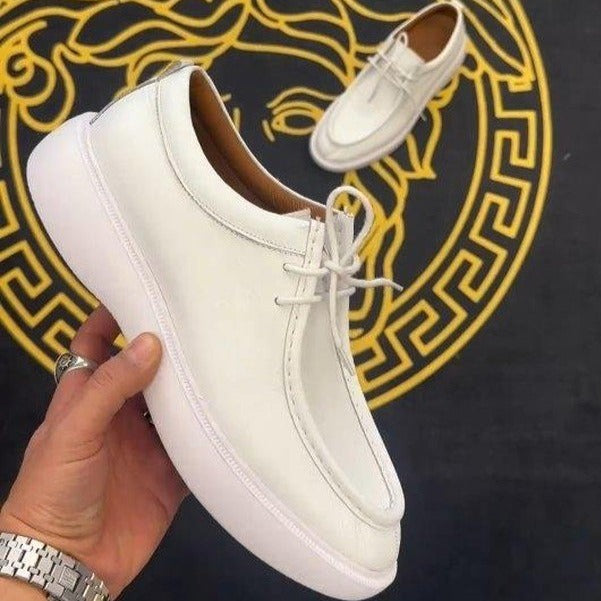 Soft lambskin height-enhancing platform orthopedic loafers