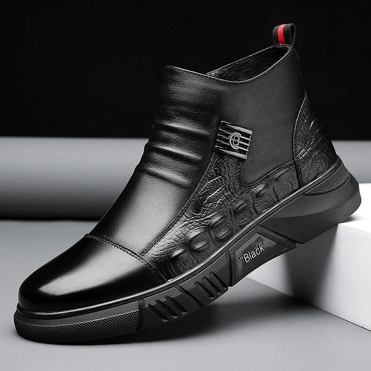 Handmade Genuine Leather Zipper Martin Boots