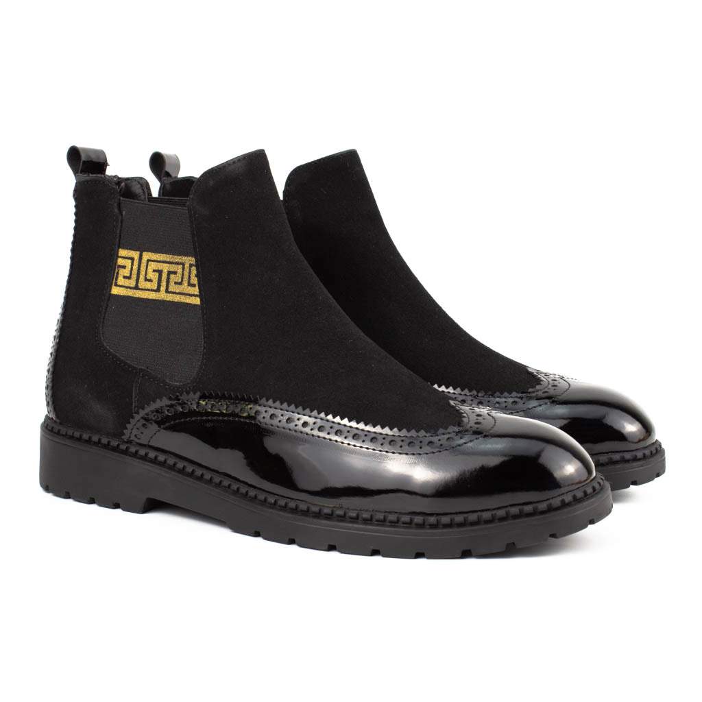 Men's Genuine Black Chelsea Leather Boots