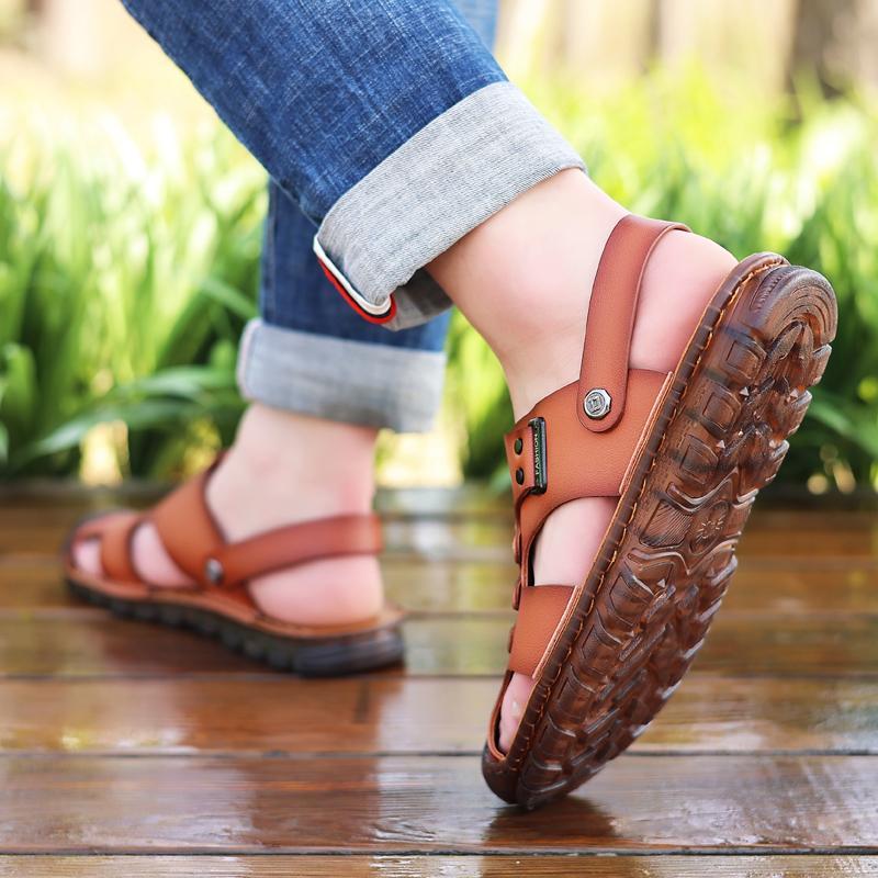 Beach Shoes Men's Genuine Leather Casual Sandals