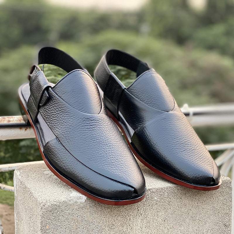 Hand-Stitched Pure Leather Half Shoes