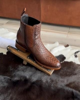 Crocodile Print Chelsea Boots