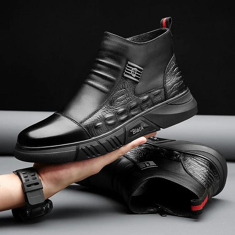 Handmade Genuine Leather Zipper Martin Boots