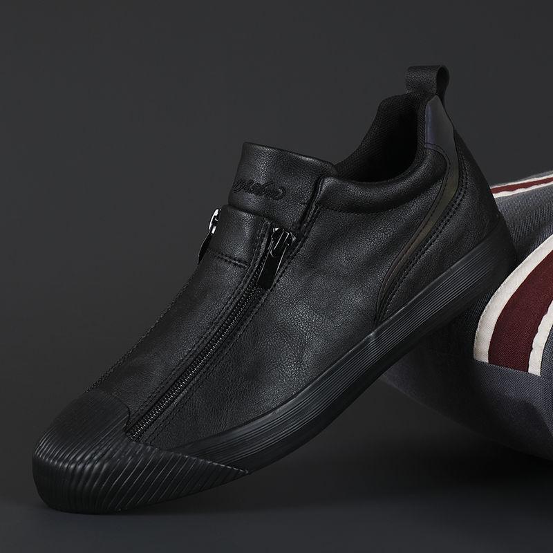 2024 Men's Zipper Leather Flats