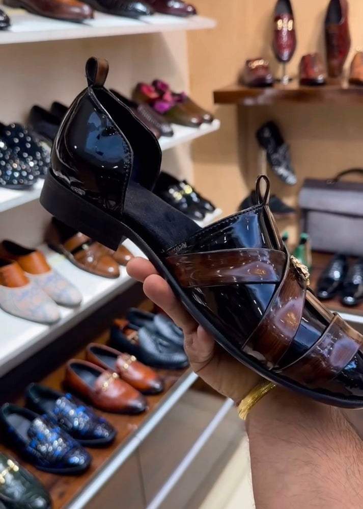 Classic Patina Patent finish Sandals