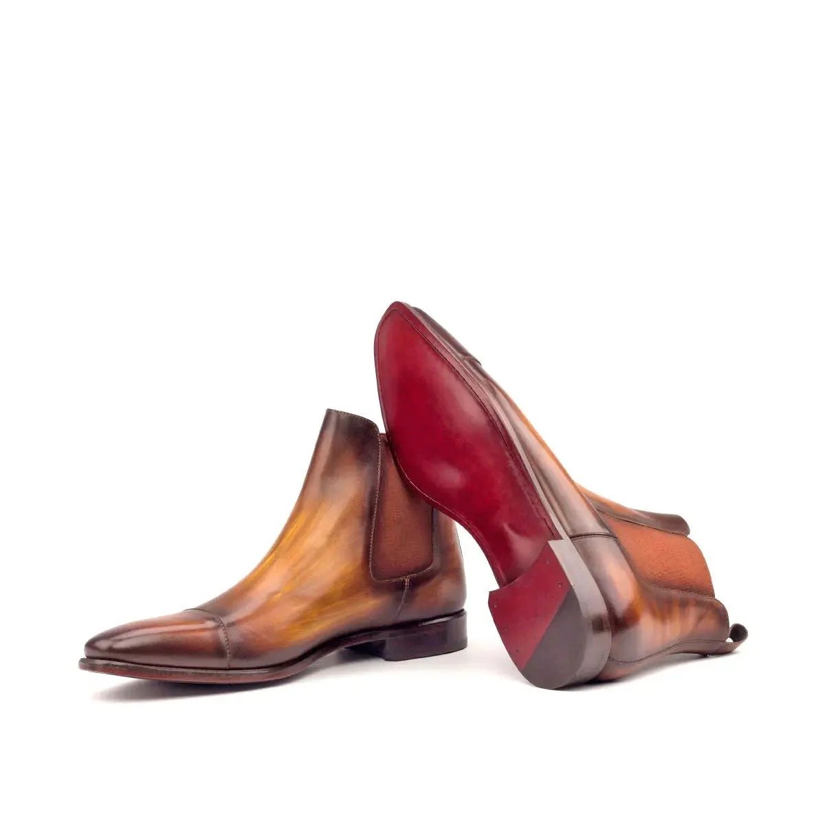 COGNAC MEN'S HAND-PAINTED CHELSEA BOOT