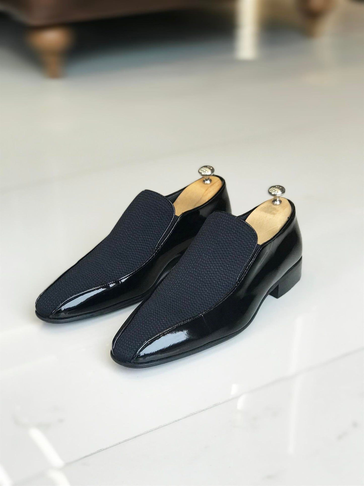 Men's Black Italian Style Natural Leather Shoes