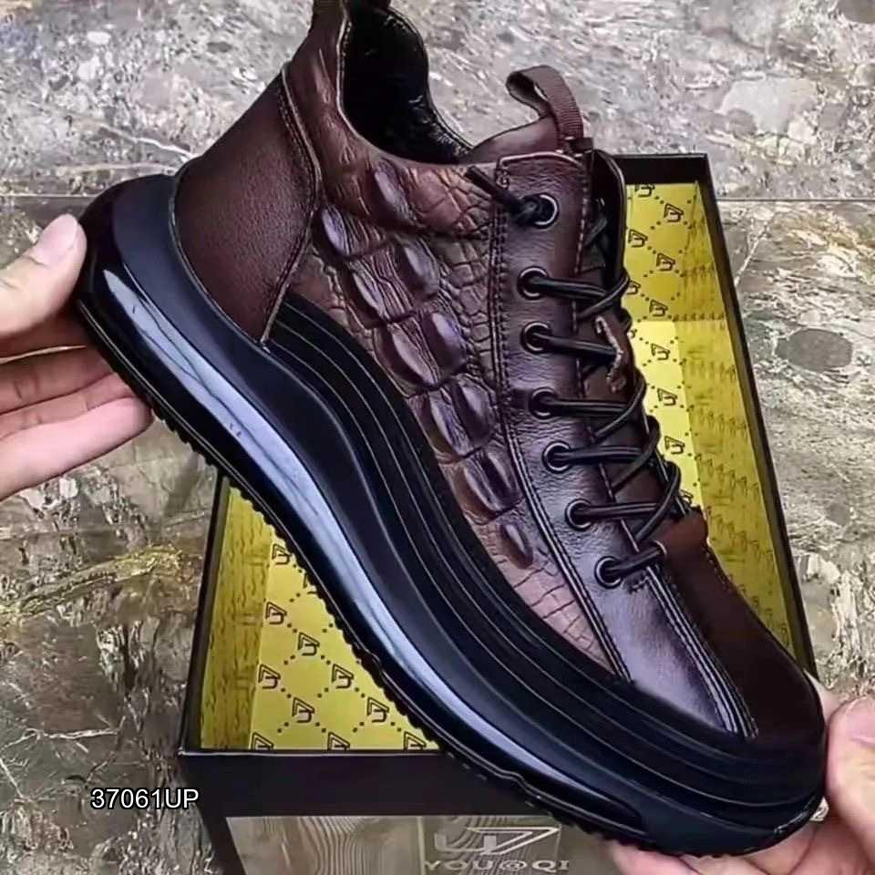 Hundred Textured Crocodile Leather Sneakers