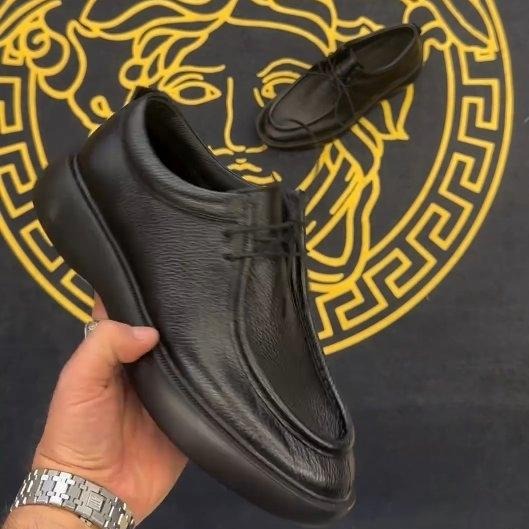 Soft lambskin height-enhancing platform orthopedic loafers