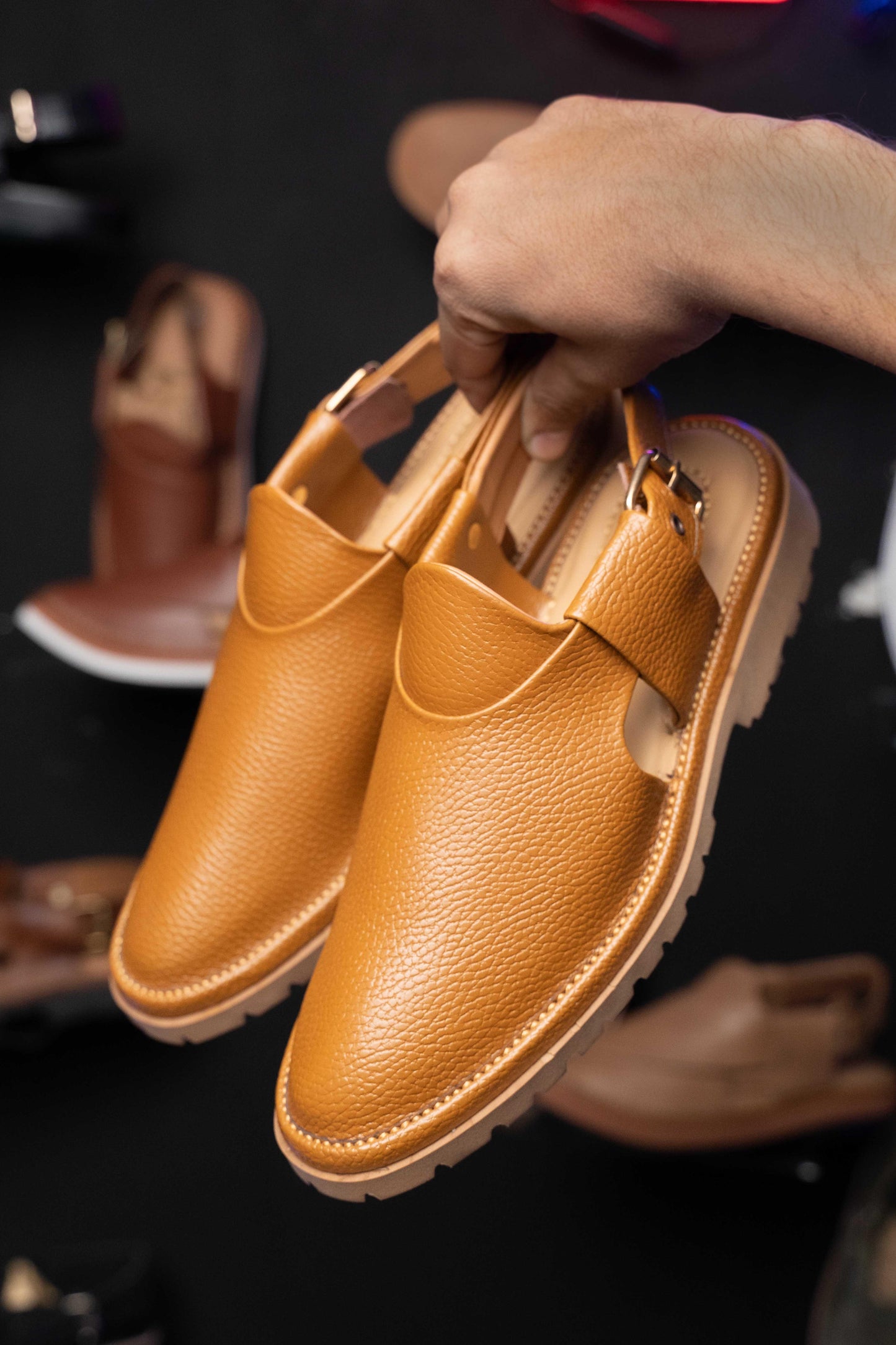 Leather Rubber Sole Sandals