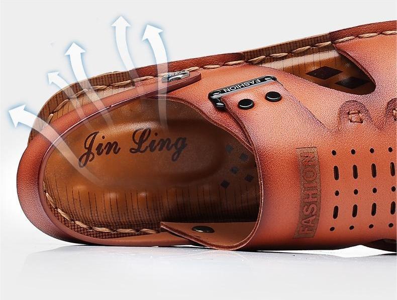 Beach Shoes Men's Genuine Leather Casual Sandals